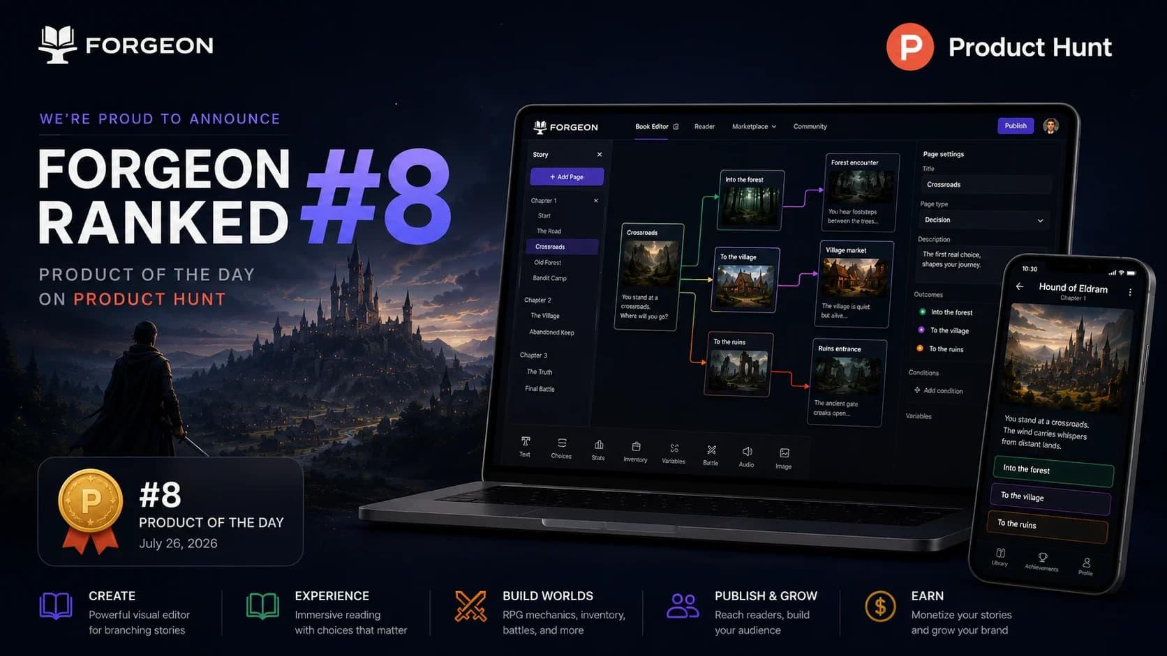 Forgeon – #8 Product of the Day on Product Hunt Forgeon ranked #8 among the products of the day on Product Hunt